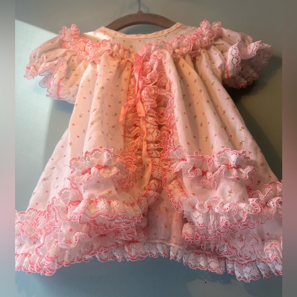 Vintage Cindy Sue Ruffle Dress with Matching Bloomers size 12mos - Picture 3 of 11